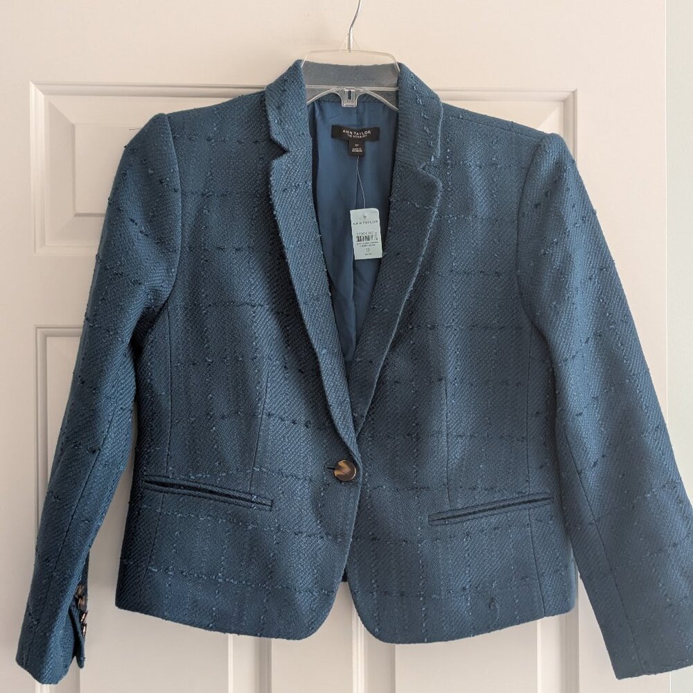 Anne Taylor Deep Teal Blue Blazer - Size 12 petite - NWT